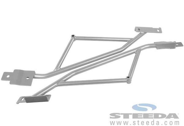 Steeda S550 Mustang Rear IRS Subframe Support Braces (2015 Coupe)